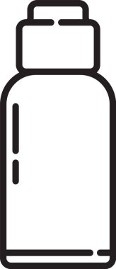 Siyah çizgi kantin su şişesi simgesi beyaz arkaplanda izole edilmiş. Turist matarası ikonu. Kampanyada bir kavanoz su kullanıldı. Vektör İllüstrasyonu.