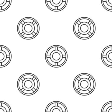 Gri çizgi küllük simgesi beyaz arka planda izole edilmiş pürüzsüz desen. Vektör İllüstrasyonu.