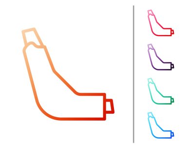 Kırmızı çizgi soluk alma simgesi beyaz arkaplanda izole edildi. Öksürük şurubu, solunum, alerjik hasta. Renk simgelerini ayarla. Vektör İllüstrasyonu.