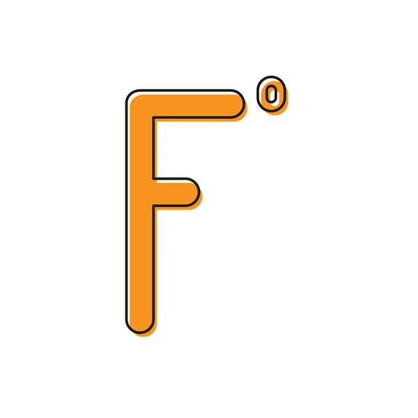 Das Symbol Orange Fahrenheit Isoliert Auf Weißem Hintergrund Vektorillustration — Stockvektor