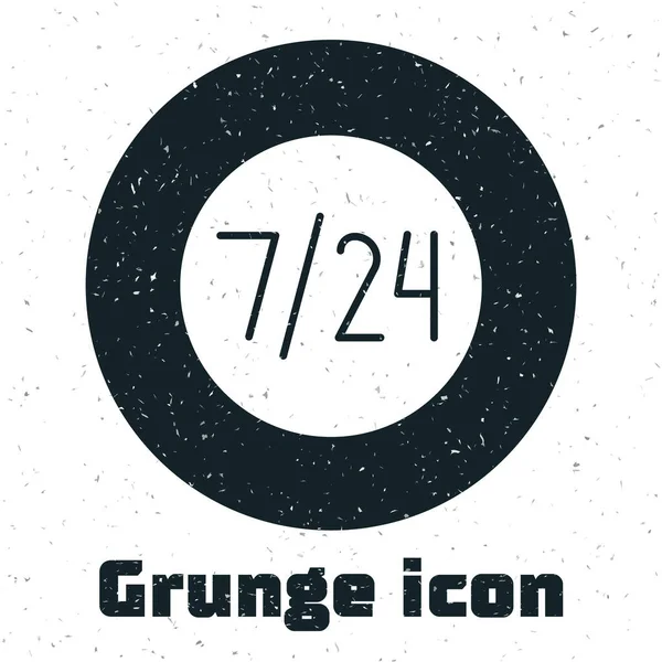 Grunge Clock Stunden Symbol Isoliert Auf Weißem Hintergrund Ganztägig Zyklische — Stockvektor