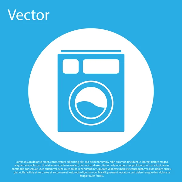 Blue Washer Symbol Isoliert Auf Blauem Hintergrund Waschmaschinensymbol Kleiderwaschmaschine Waschmaschine — Stockvektor