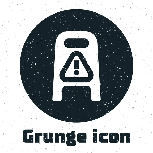 Grunge Suelo Húmedo Limpieza Progreso Icono Aislado Sobre Fondo Blanco — Vector de stock