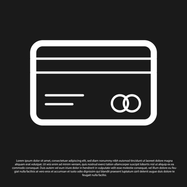 Černá Ikona Kreditní Karty Izolované Černém Pozadí Online Platba Výběr — Stockový vektor