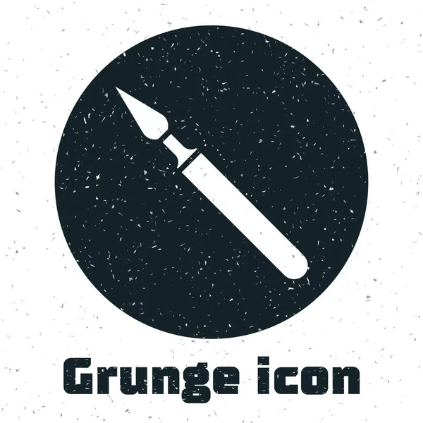 Grunge Icône Outil Scalpel Chirurgie Médicale Isolé Sur Fond Blanc — Image vectorielle