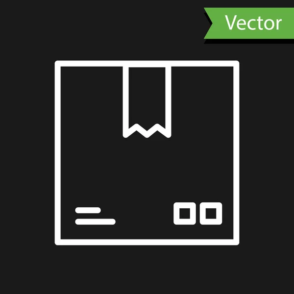 Línea Blanca Caja Cartón Con Icono Símbolo Tráfico Aislado Sobre — Archivo Imágenes Vectoriales