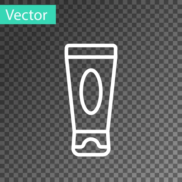 Línea Blanca Crema Loción Icono Tubo Cosmético Aislado Sobre Fondo — Vector de stock