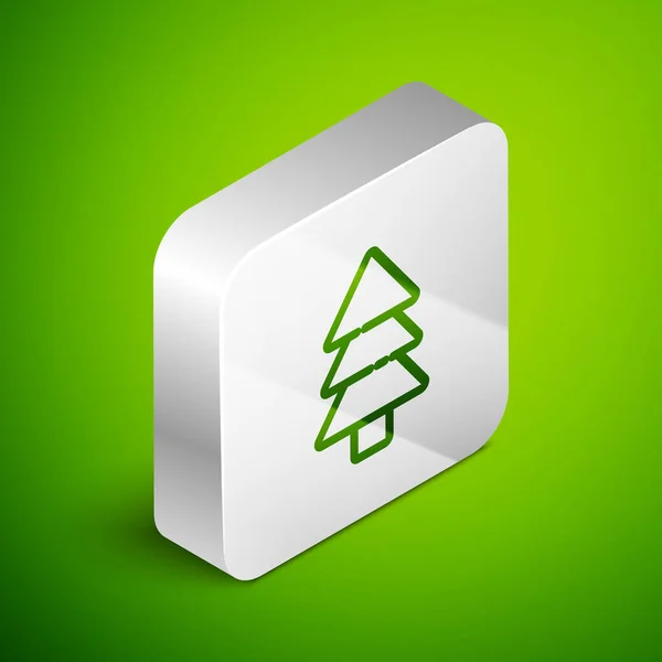Icono Árbol Línea Isométrica Aislado Sobre Fondo Verde Símbolo Forestal — Archivo Imágenes Vectoriales