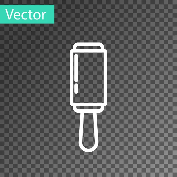 Weiße Linie Kleberolle Für Die Reinigung Der Kleidung Symbol Isoliert — Stockvektor