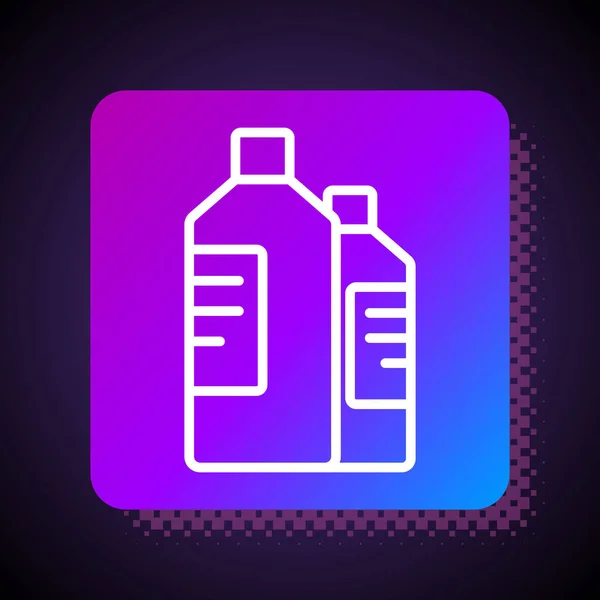 Witte Lijn Plastic Flessen Voor Wasmiddel Bleekmiddel Vaatwasmiddel Een Ander — Stockvector