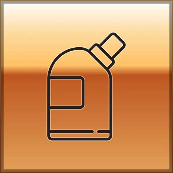Черная Линия Пластиковые Бутылки Стирального Порошка Отбеливателя Жидкости Мытья Посуды — стоковый вектор
