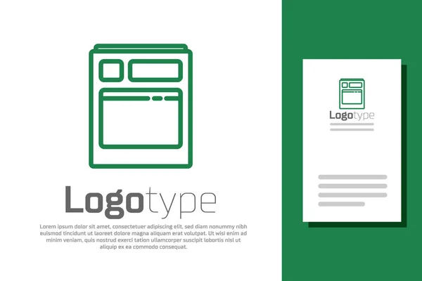 Línea Verde Cocina Lavavajillas Icono Máquina Aislado Sobre Fondo Blanco — Archivo Imágenes Vectoriales