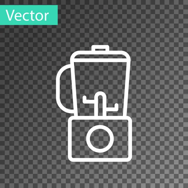 Weiße Linie Blender Symbol Isoliert Auf Transparentem Hintergrund Elektrischer Küchenmixer — Stockvektor