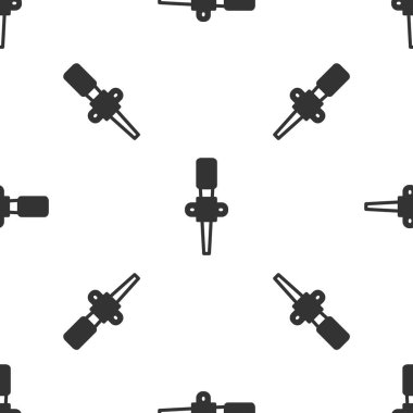 Gri Meşale alev ikonu beyaz arka planda izole edilmiş kusursuz desen. Sembol ateşi sıcak, alev gücü, alev ve ısı. Vektör.