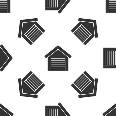 Gri Garaj simgesi beyaz arka planda izole edilmiş pürüzsüz desen. Vektör.