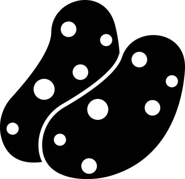 Siyah Patates simgesi beyaz arkaplanda izole edilmiş. Vektör.