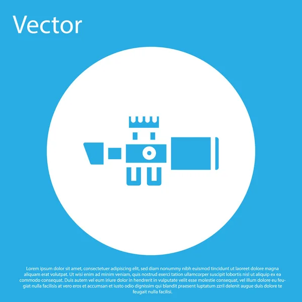 Icono Visual Óptico Francotirador Azul Aislado Sobre Fondo Azul Mira — Vector de stock