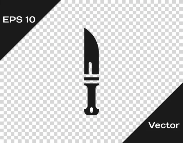 Icono Cuchillo Black Hunter Aislado Sobre Fondo Transparente Cuchillo Del — Vector de stock