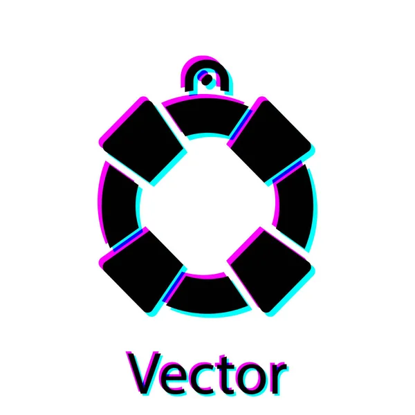 Schwarzes Rettungsring Symbol Isoliert Auf Weißem Hintergrund Rettungsring Symbol Vektor — Stockvektor