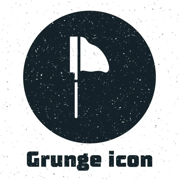 Grunge Red Pesca Con Icono Pescado Aislado Sobre Fondo Blanco — Vector de stock