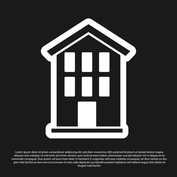 Icona Black House Isolata Sfondo Nero Home Symbol Vettore — Vettoriale Stock
