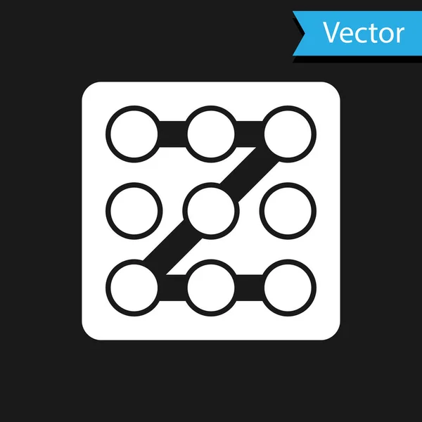 White Graphic Senha Proteção Ícone Acesso Segurança Isolado Fundo Preto — Vetor de Stock