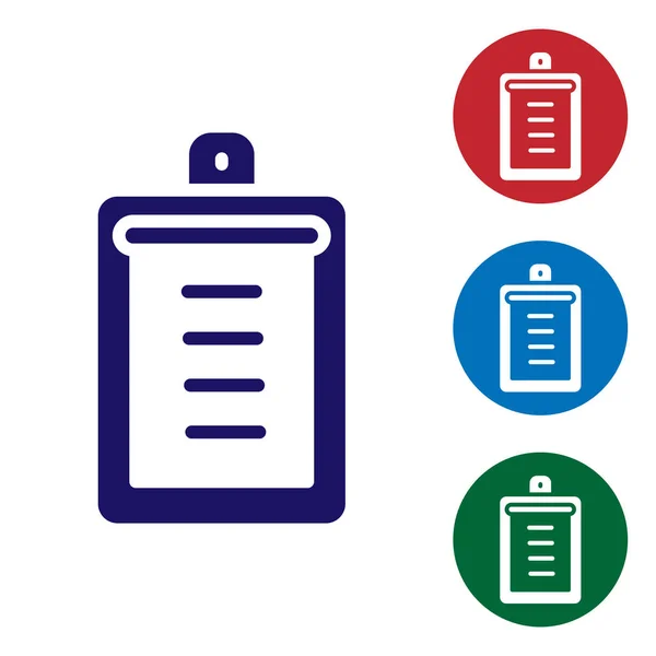 Papan Klip Biru Dengan Ikon Checklist Terisolasi Pada Latar Belakang - Stok Vektor