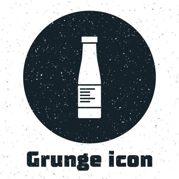 Icono Botella Salsa Grunge Aislado Sobre Fondo Blanco Botellas Ketchup — Vector de stock