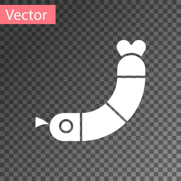 Icono Camarón Blanco Aislado Sobre Fondo Transparente Vector — Vector de stock