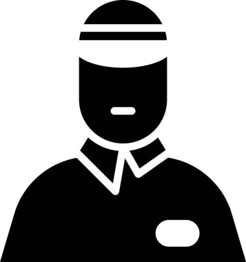 Siyah Satıcı simgesi beyaz arkaplanda izole edildi. Vektör İllüstrasyonu.