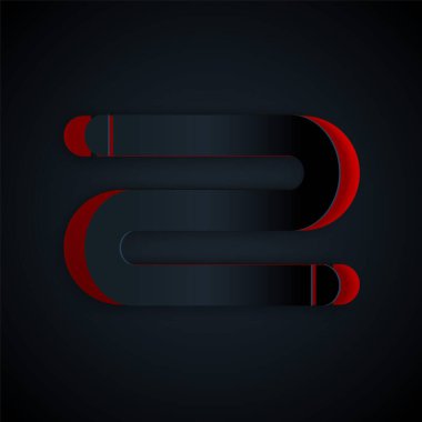 Kağıt kesiği Havlu simgesi siyah arkaplanda izole edildi. Kağıt sanatı tarzı. Vektör İllüstrasyonu.