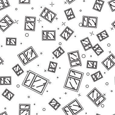 Pencereler için siyah çizgi temizleme servisi beyaz arkaplanda izole edilmiş pürüzsüz desen. Silecek, kazıyıcı, silecek. Vektör İllüstrasyonu.