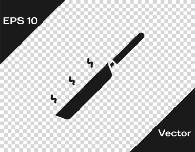 Şeffaf arkaplanda siyah tava simgesi izole edildi. Kızartma veya kızartma gıda sembolü. Vektör İllüstrasyonu.