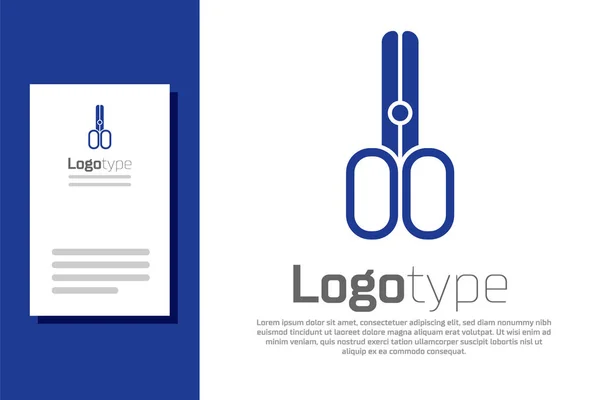 Синие Ножницы Иконка Парикмахера Изолированы Белом Фоне Парикмахерская Модный Салон — стоковый вектор