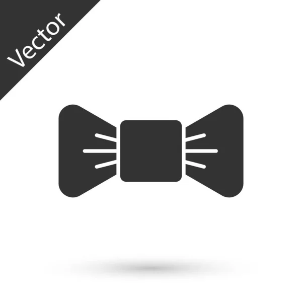 Grey Bow Tie Icon Isolated White Background Vector Illustration — Stock Vector