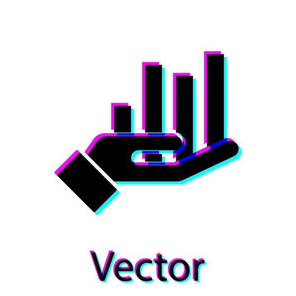 Ícone Infográfico Gráfico Black Pie Isolado Fundo Branco Diagrama Gráfico — Vetor de Stock