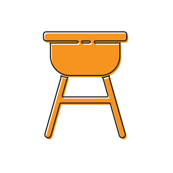 Oranje Barbecue Grill Pictogram Geïsoleerd Witte Achtergrond Barbecuefeestje Vector Illustratie — Stockvector