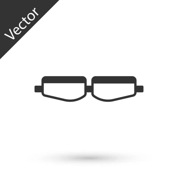 Icono Gafas Seguridad Gris Aislado Sobre Fondo Blanco Ilustración Vectorial — Vector de stock