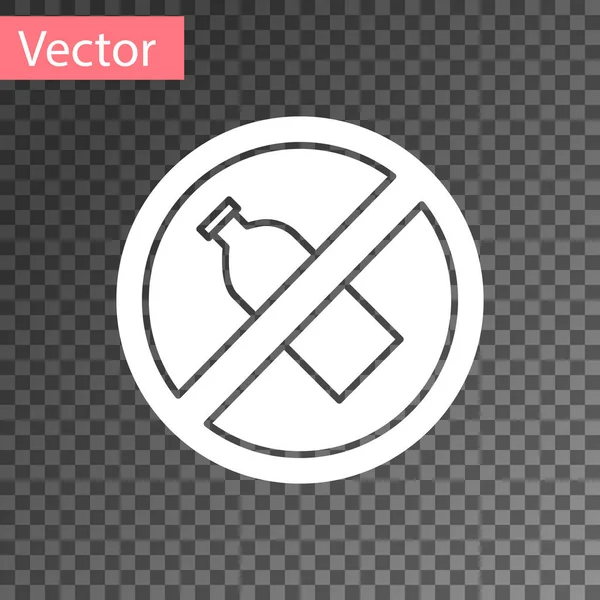 Weiß Kein Plastikflaschensymbol Isoliert Auf Transparentem Hintergrund Vektorillustration — Stockvektor