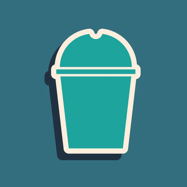 Icono Vidrio Agua Papel Verde Aislado Sobre Fondo Verde Vaso — Vector de stock