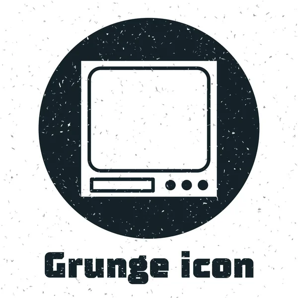 Grunge Icône Balance Électronique Isolée Sur Fond Blanc Équipement Mesure — Image vectorielle