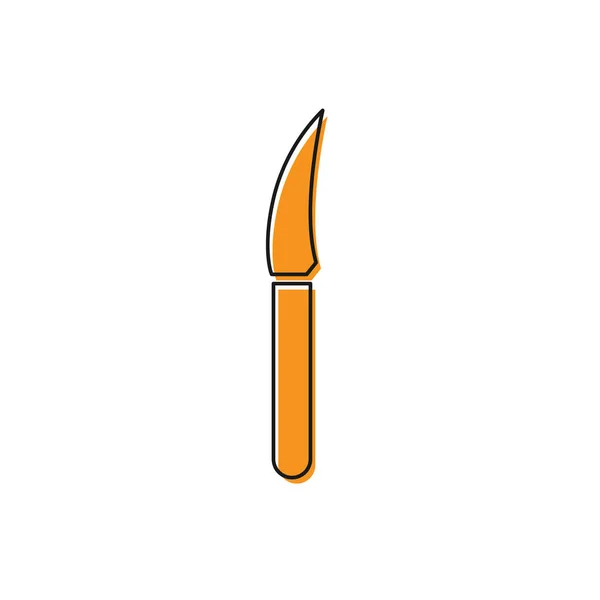 Иконка Orange Knife Выделена Белом Фоне Символ Столовых Приборов Векторная — стоковый вектор
