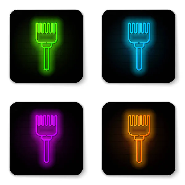 Glowing Neon Line Hairbrush Icon Isolated White Background Comb Hair — Stock Vector