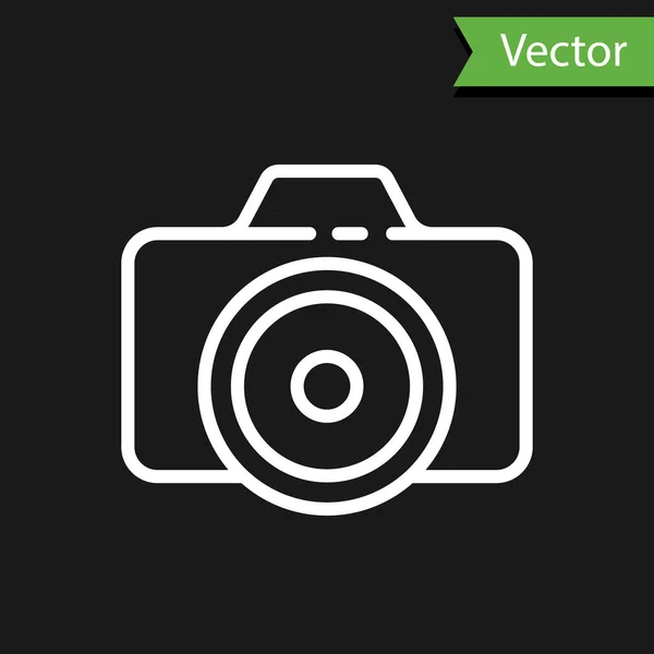 Иконка Фотокамеры Выделена Чёрном Фоне Значок Фотокамеры Векторная Миграция — стоковый вектор