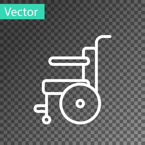 Línea Blanca Silla Ruedas Para Minusválidos Icono Aislado Sobre Fondo — Vector de stock