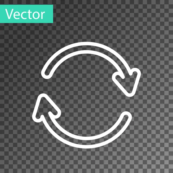 Línea Blanca Refrescar Icono Aislado Sobre Fondo Transparente Recargar Símbolo — Vector de stock