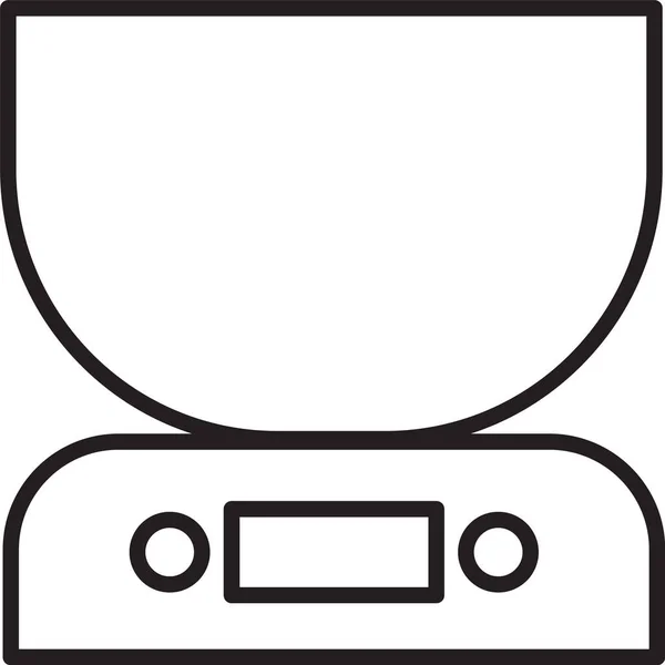 黒い線白色の背景に分離された電子スケールアイコン 重量測定装置 ベクターイラスト — ストックベクタ