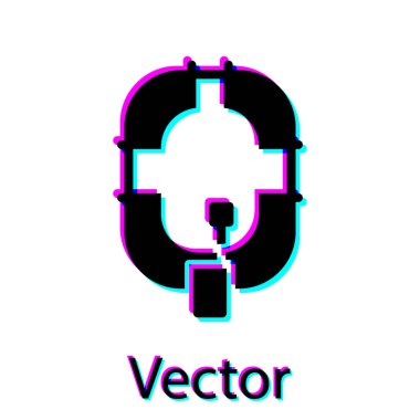 Siyah şişme bot simgesi beyaz arkaplanda izole edildi. Rafting teknesi. Su sporları, ekstrem sporlar, tatil, tatil. Vektör.