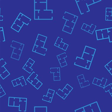 Mavi Saray 'ın plan simgesi mavi arka planda izole edilmiş kusursuz desen. Vektör.