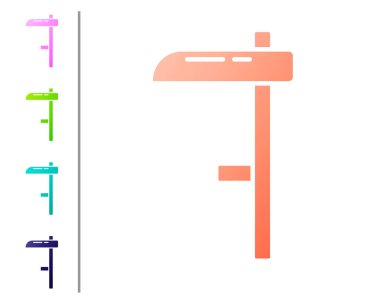 Coral Scythe simgesi beyaz arkaplanda izole edildi. Renk simgelerini ayarla. Vektör.